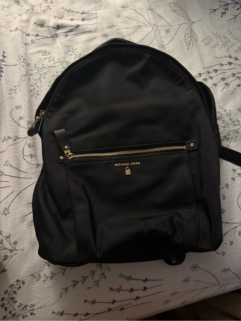 Michael Kors Black Backpack with Gold Hardware
